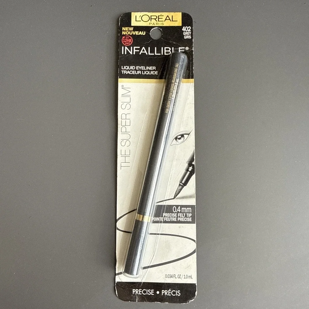 Lo x 2 L'Oreal Infallible The Super Slim Liquid Eyeliner #402 Grey – 0.034 oz